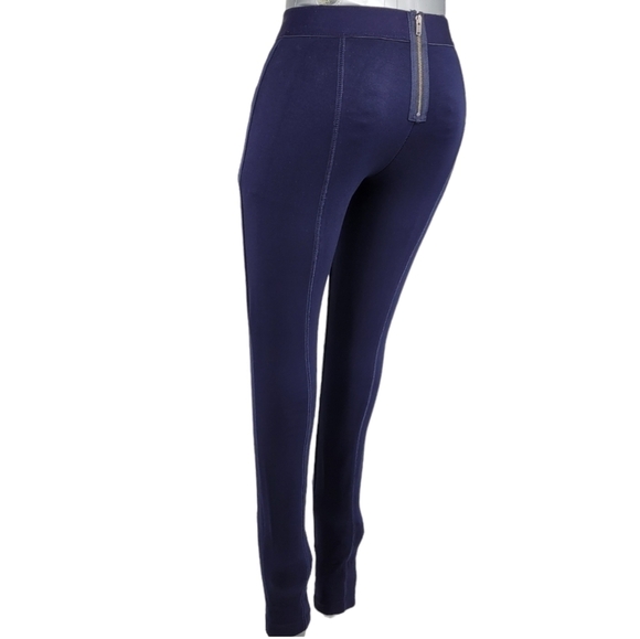 J.Crew Pixie Pants Dark Blue Leggings With Zip Up Back Size 00R - Picture 7 of 12